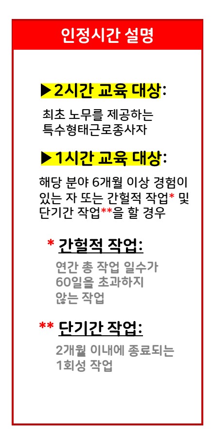 인정시간 선택